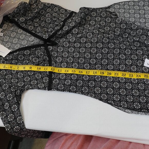 Moa Moa Womens Top Medium Black Babydoll Sheer Career Knit Statement Y2K NEW - Picture 8 of 10